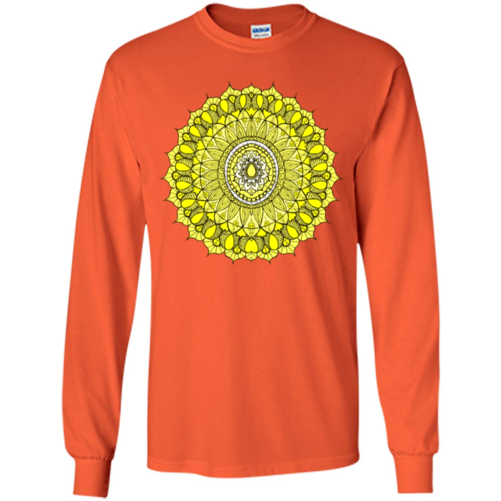 Yellow Sunshine Mandala T-shirt Orange