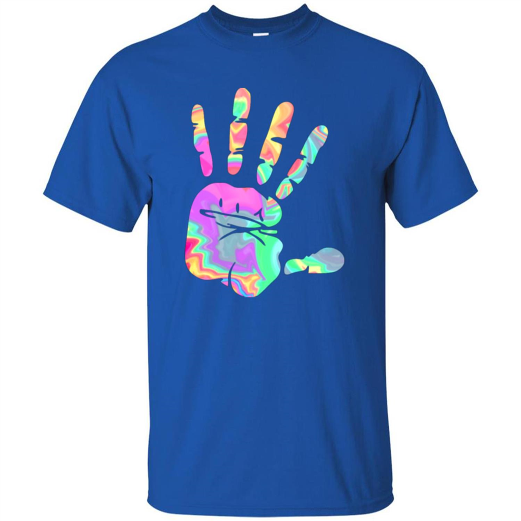 Hand Print Watercolor T-shirt Royal