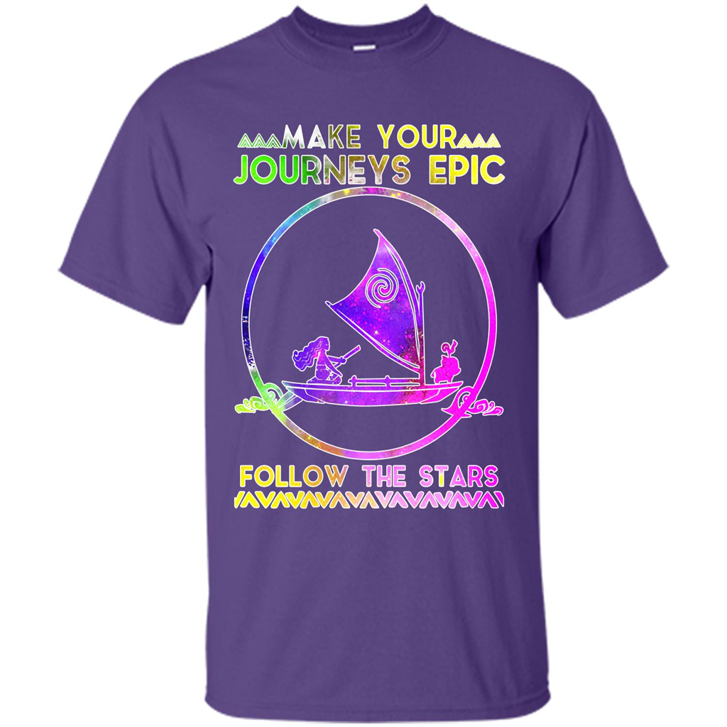 Movie T-shirt Make Your Journeys Epic Follow The Stars Purple