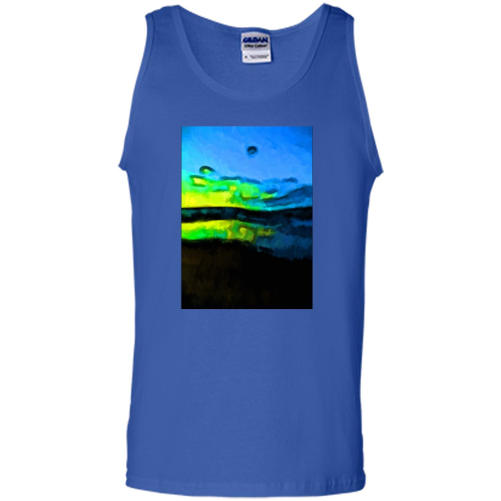 Yellow Dance Of The Tropical Blue Sea And Green Sky T-shirt Royal