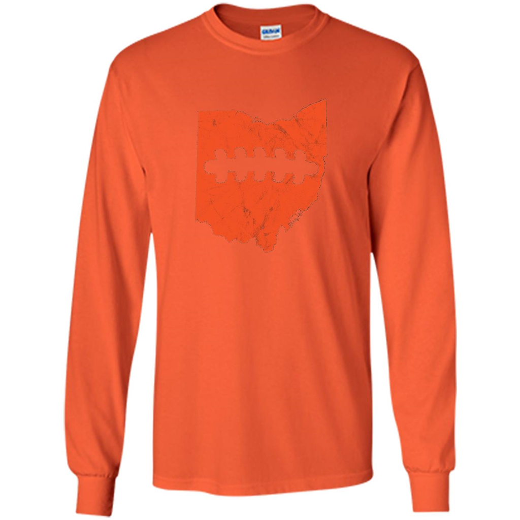 Ohio Outline Football T-shirt Orange