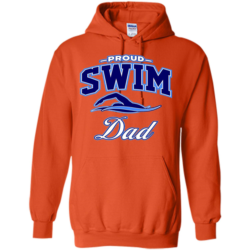 Men's Proud Swim Dad T-shirt Orange