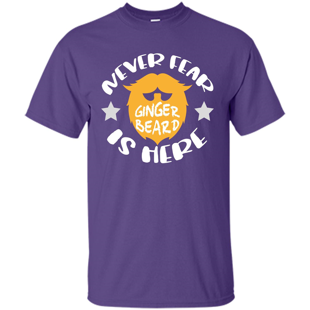 Bearded T-shirt Never Fear Ginger Beard Is Here Purple