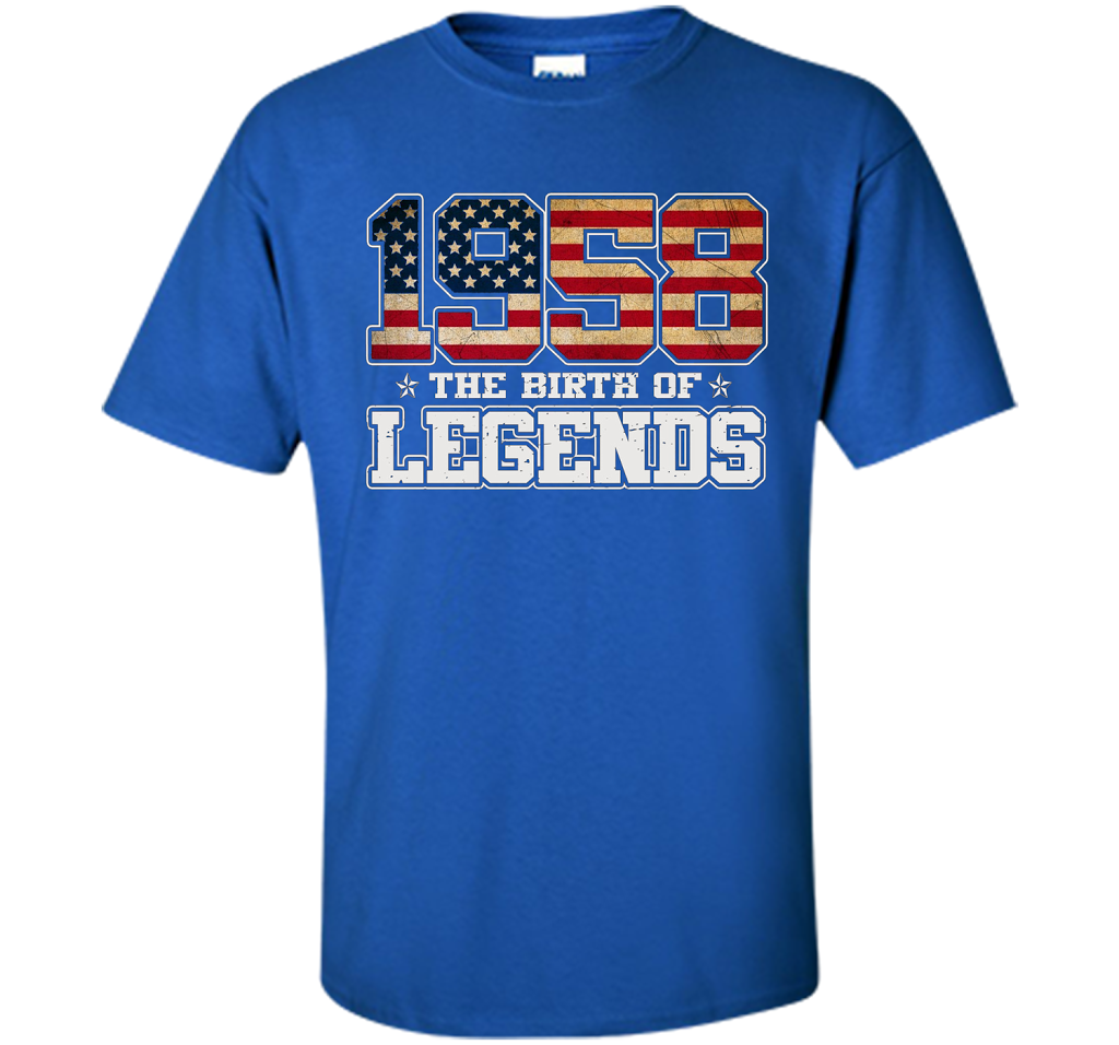 Birthday Gift For 59 Years Old 1958 T Shirt American Flag t-shirt Royal