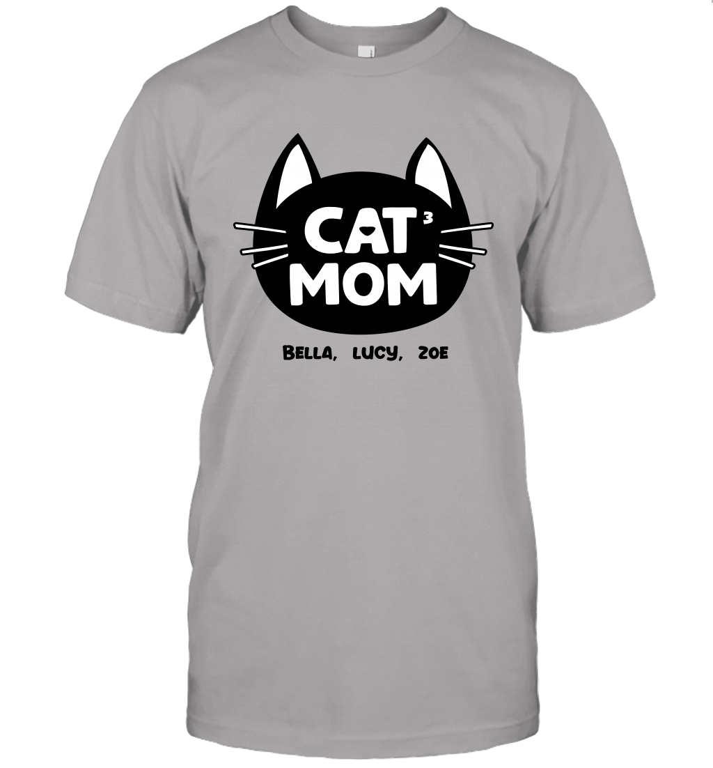 Cat Mom Family Members ( Customized Name or Number ) T-Shirt T-Shirt Gravel