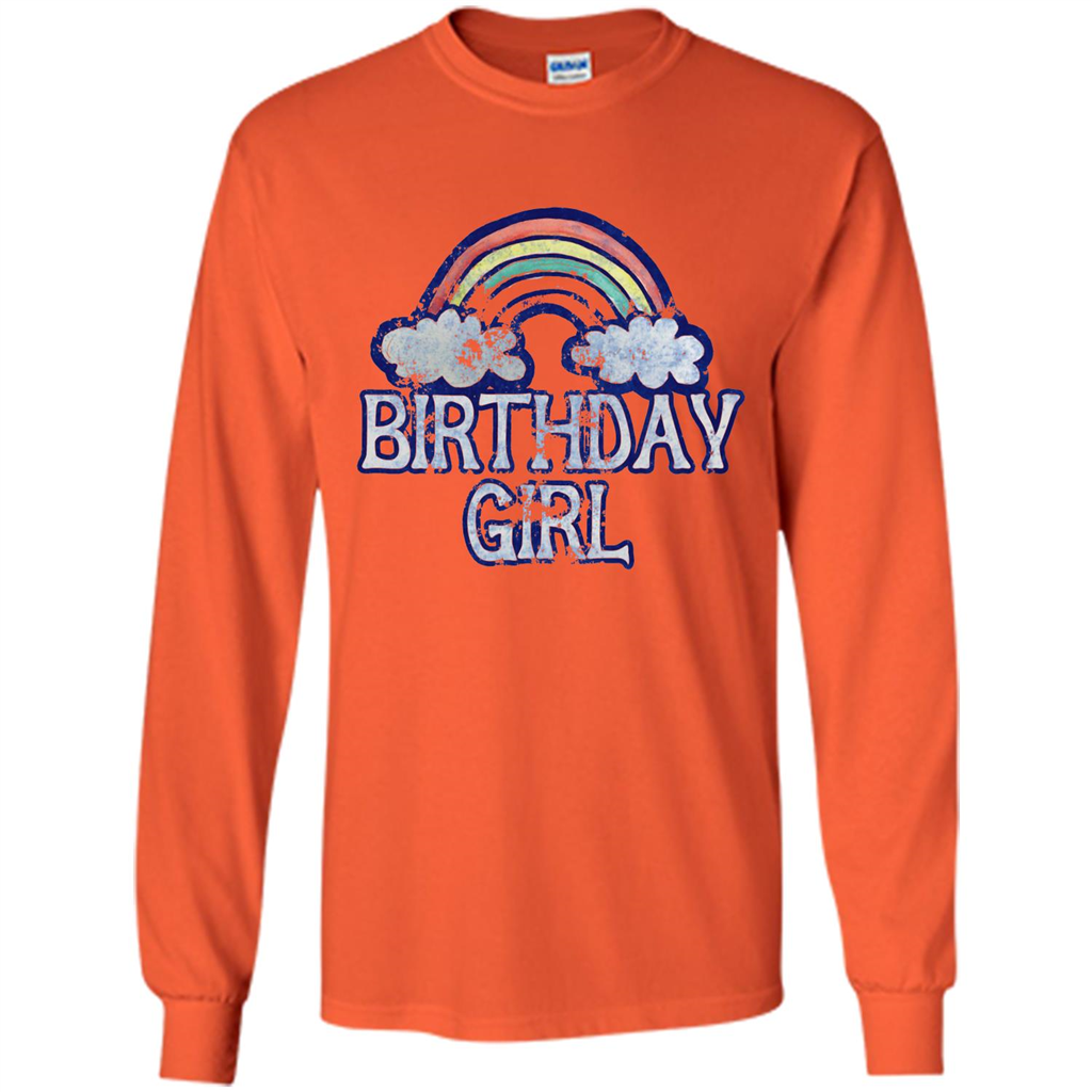 Birthday Girl Rainbow T-shirt Orange