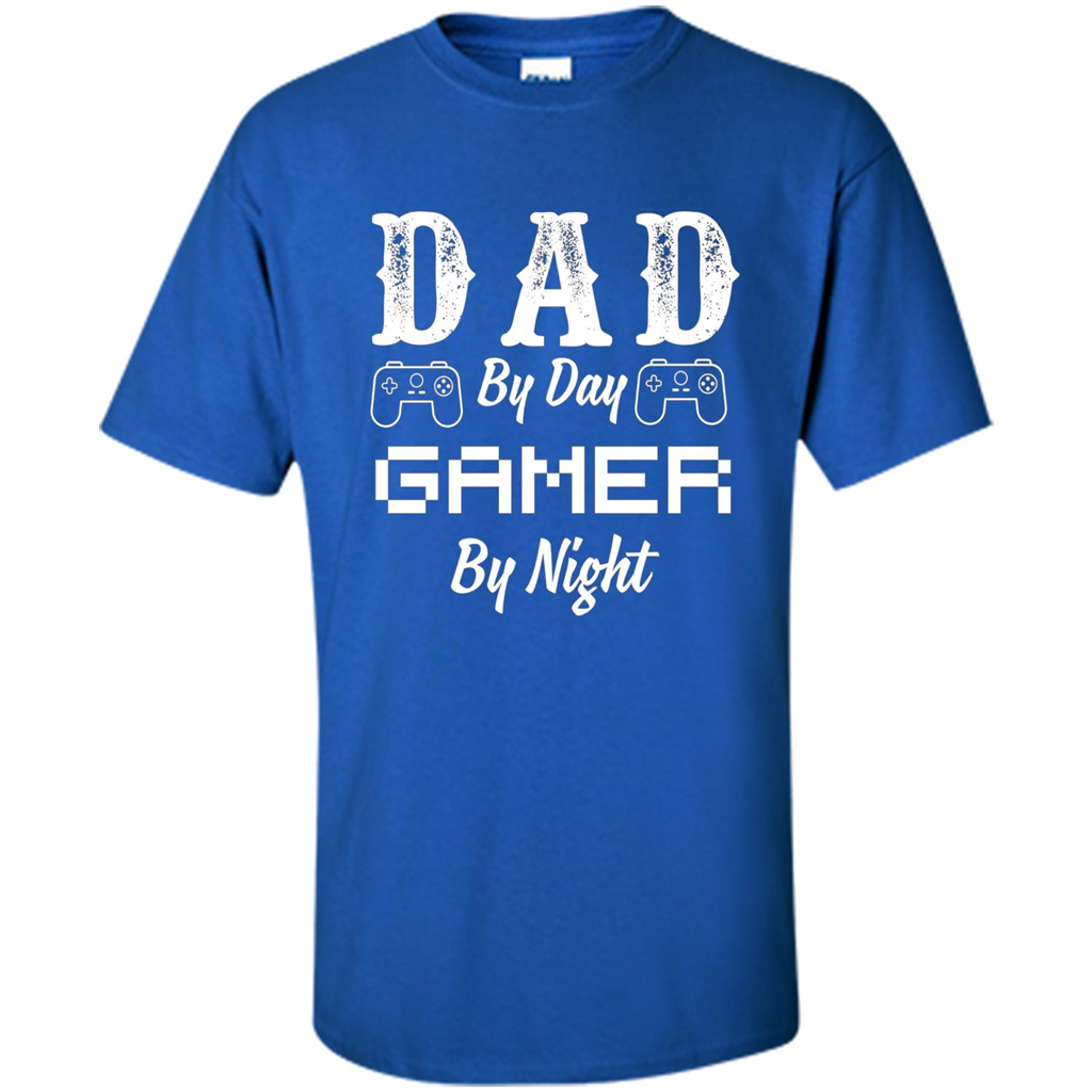 Fathers Day T-shirt Dad By Day Gamer By Night T-shirt Royal