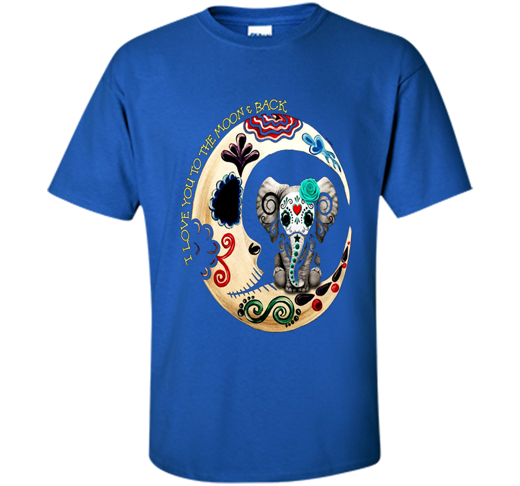 Elephant I Love You To The Moon Back T-shirt Royal