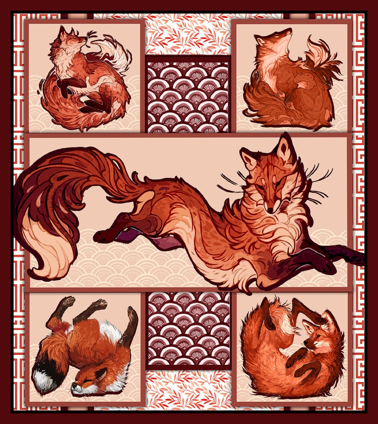 Fox 3D Quilt Bed Set