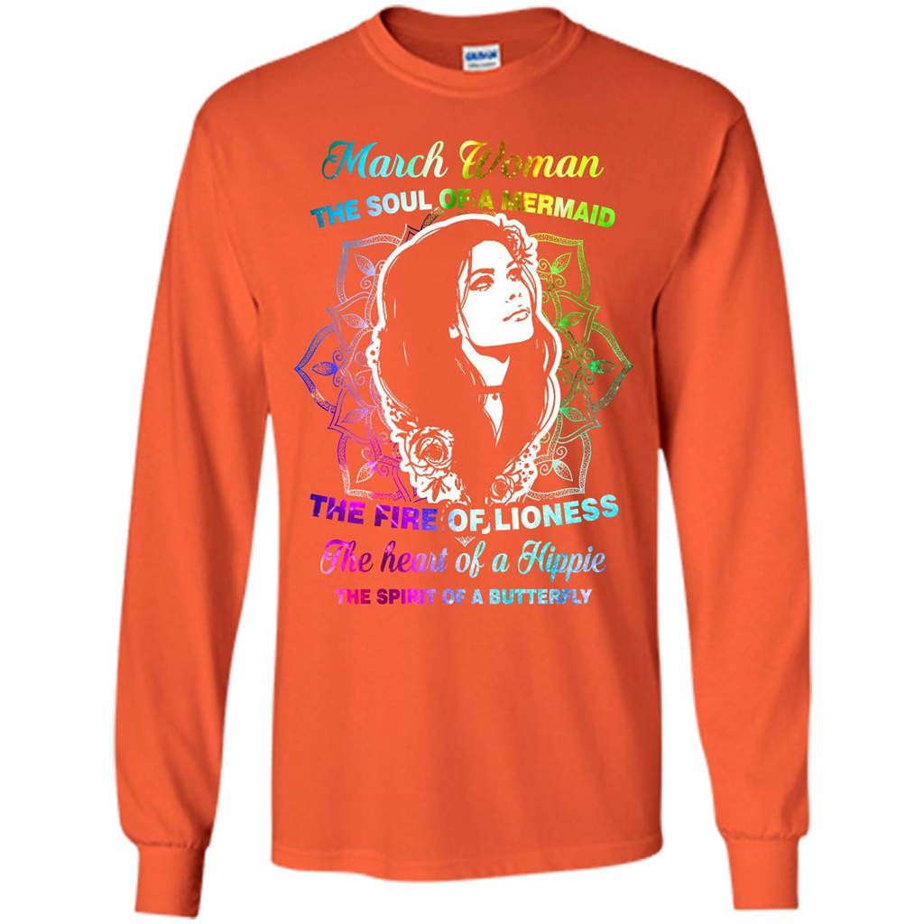 March Woman T-shirt The Heart Of A Hippie Orange