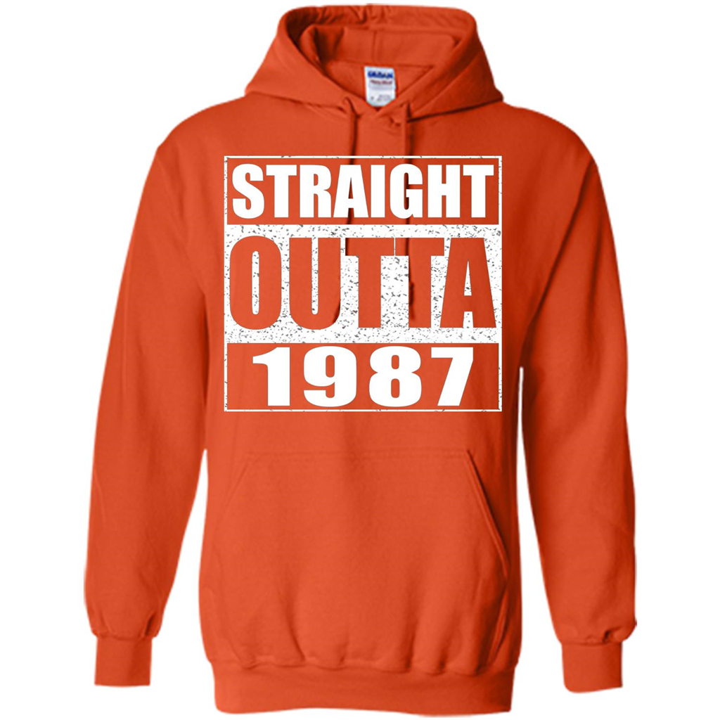 Straight Outta 1987 T-shirt Funny Birthday Gift T-shirt Orange
