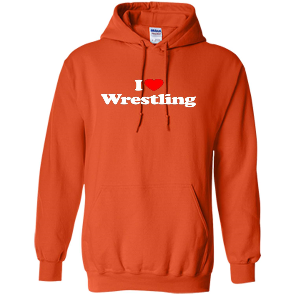 I Love Wrestling T-shirt Orange