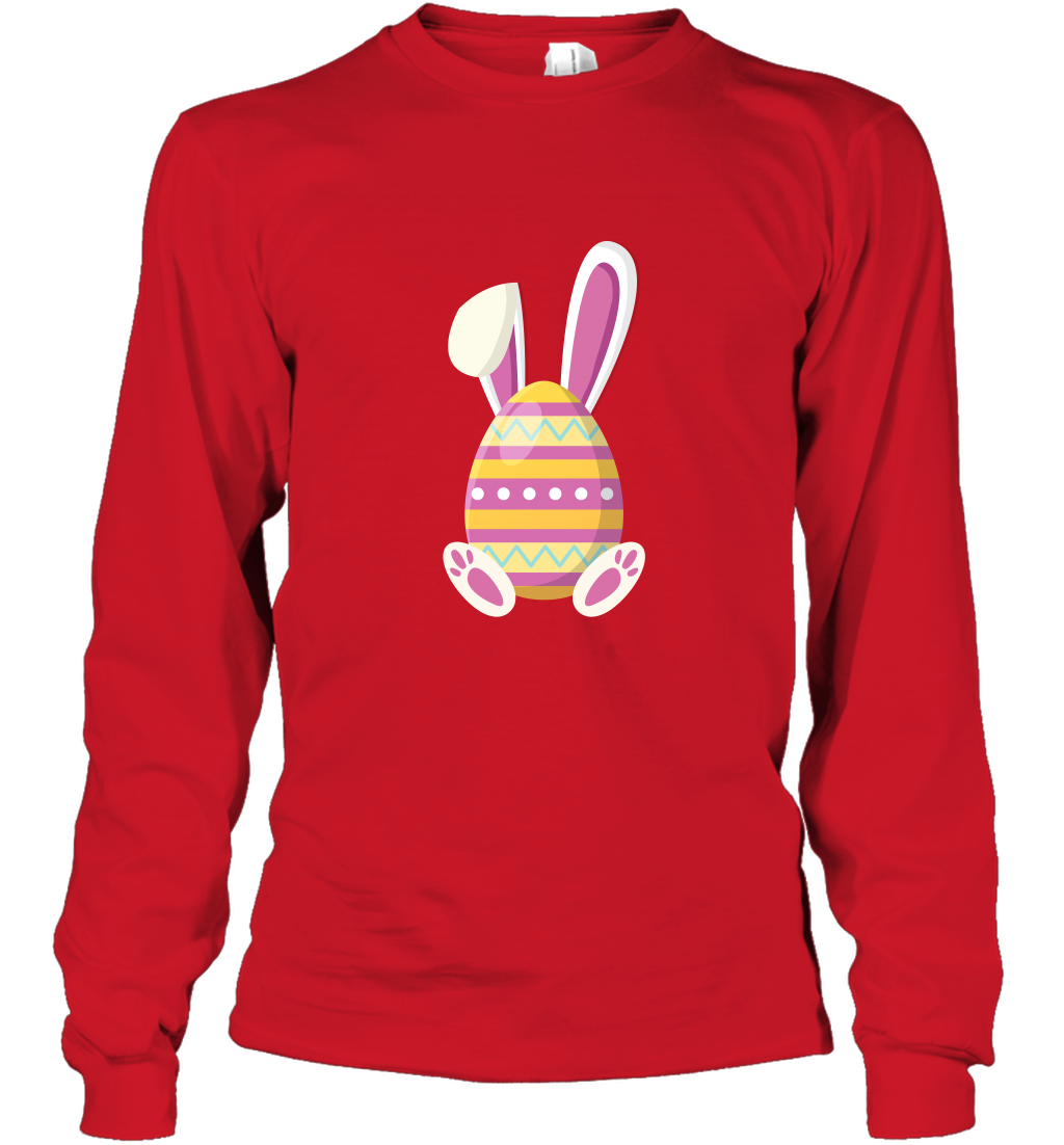 Easter Day Egg Rabbit Shirt Long Sleeve T-Shirt Red
