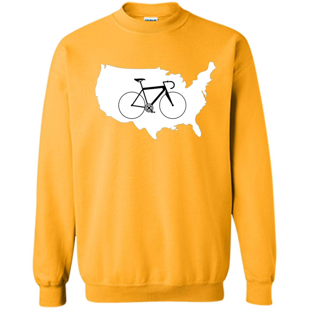 Bicycle America T-shirt USA States Road Bike Gold