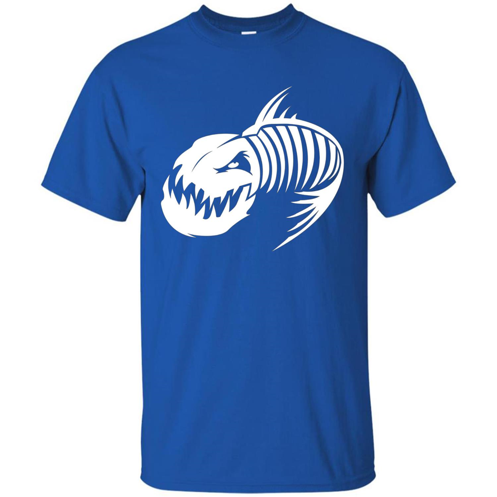 Fisherman Gift T-shirt Badass Fish Bone Skeleton Royal