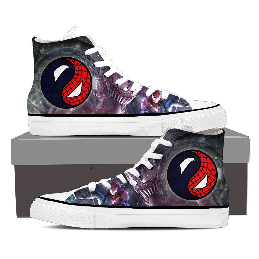 Yinyang Spiderman And Venom High Top Shoes SIZE 47