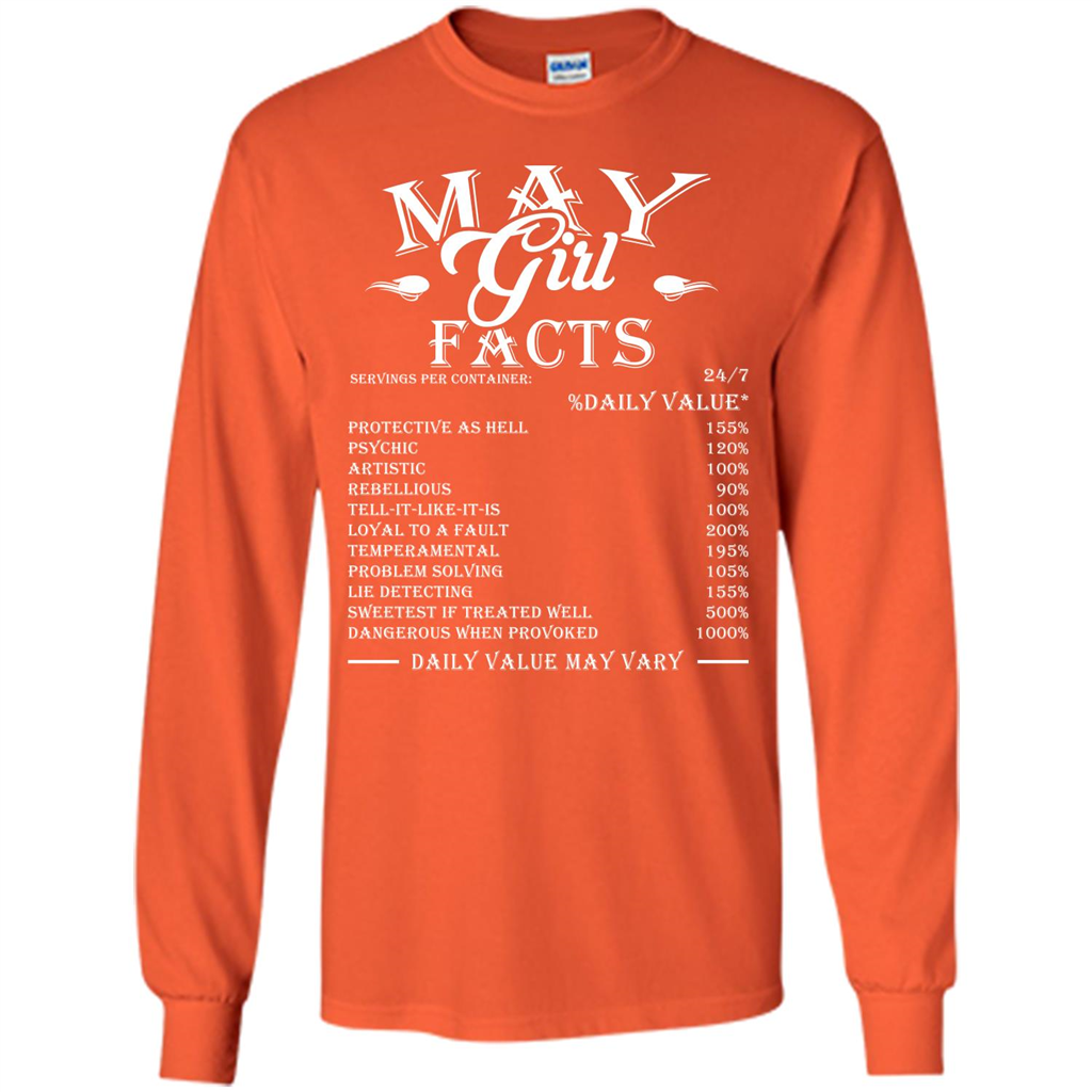 May Girl Facts T-shirt Orange