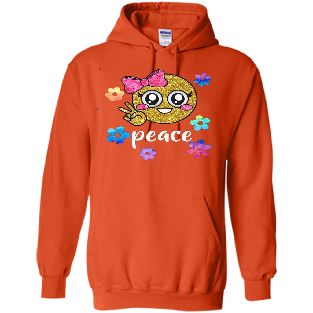Cute Emoji Peace T-shirt Orange