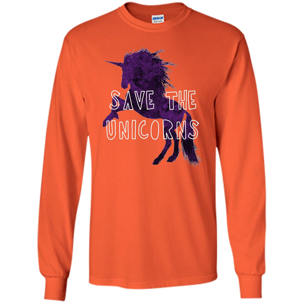Unicorn T-shirt Save the Unicorns T-shirt Orange
