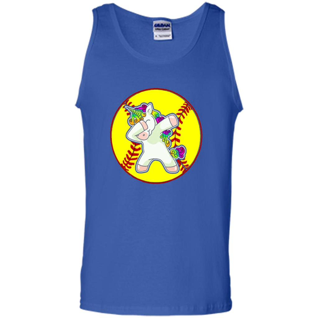 Unicorn Dabbing Softball T-shirt Royal