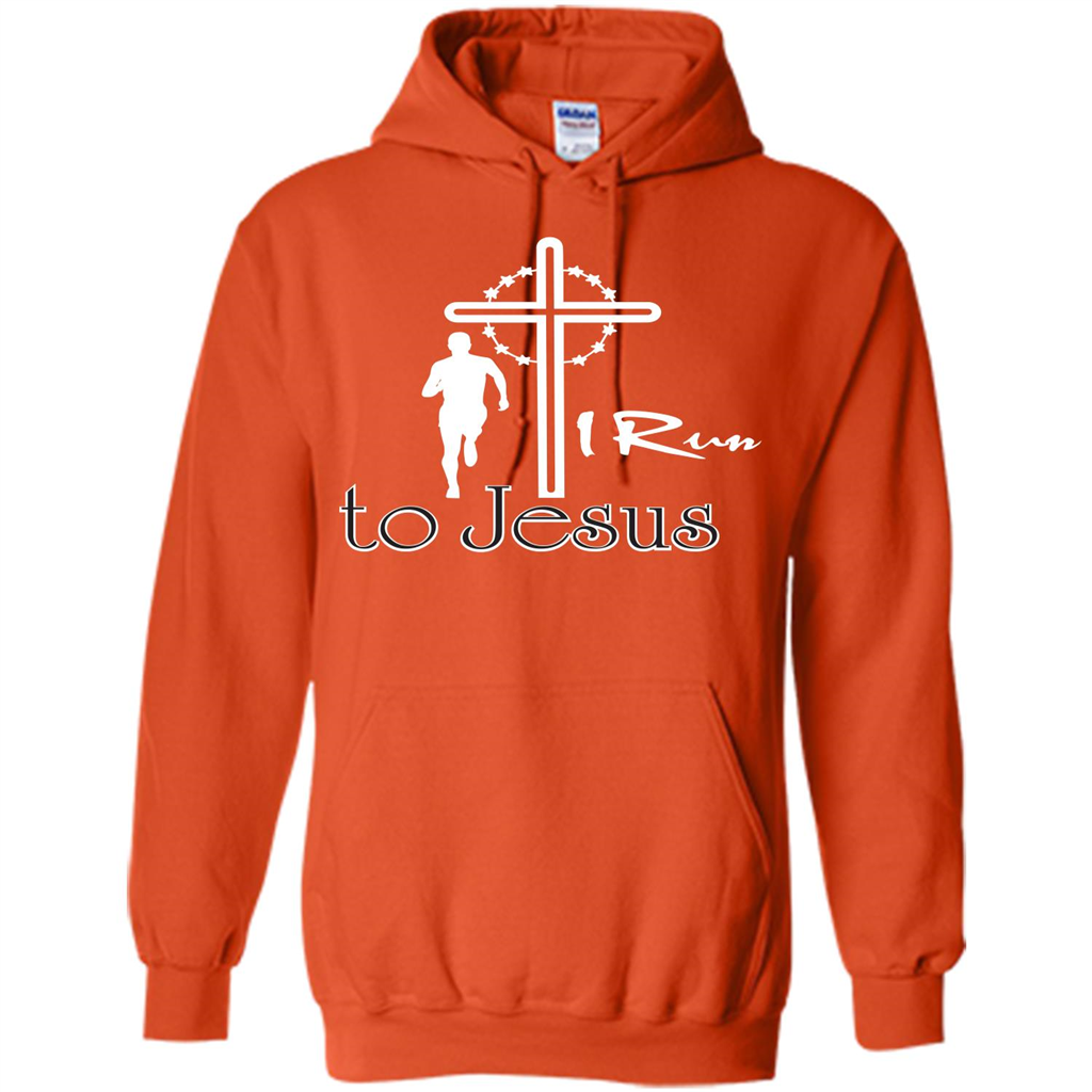 Christian T-shirt I Run To Jesus T-shirt Orange