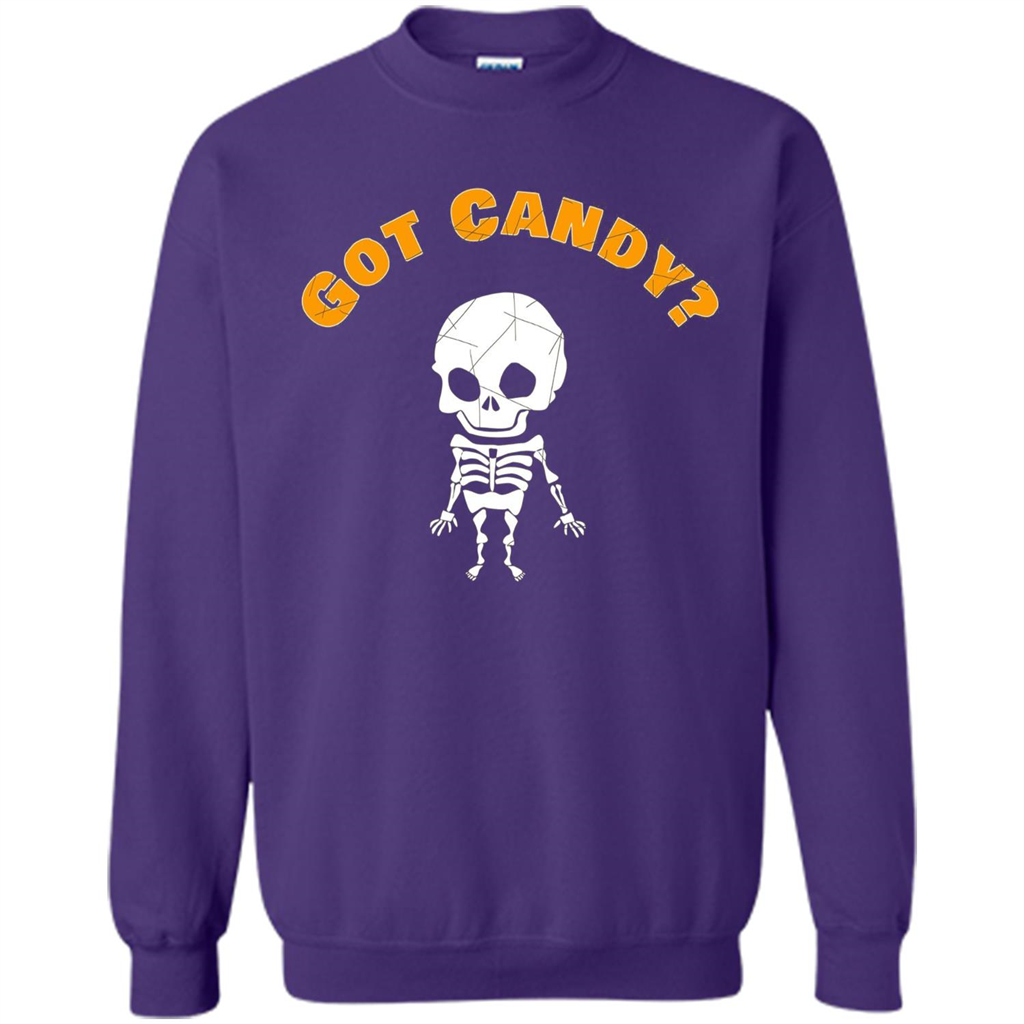 Cute Skeleton Asking For Candy Halloween T-shirt Orange