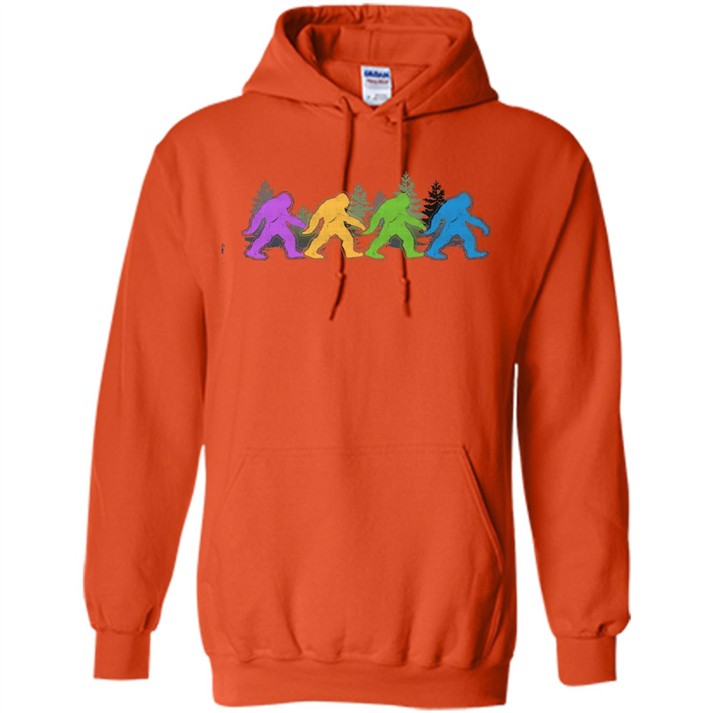 Color Bigfoot Yeti Sasquatch T-Shirt Orange