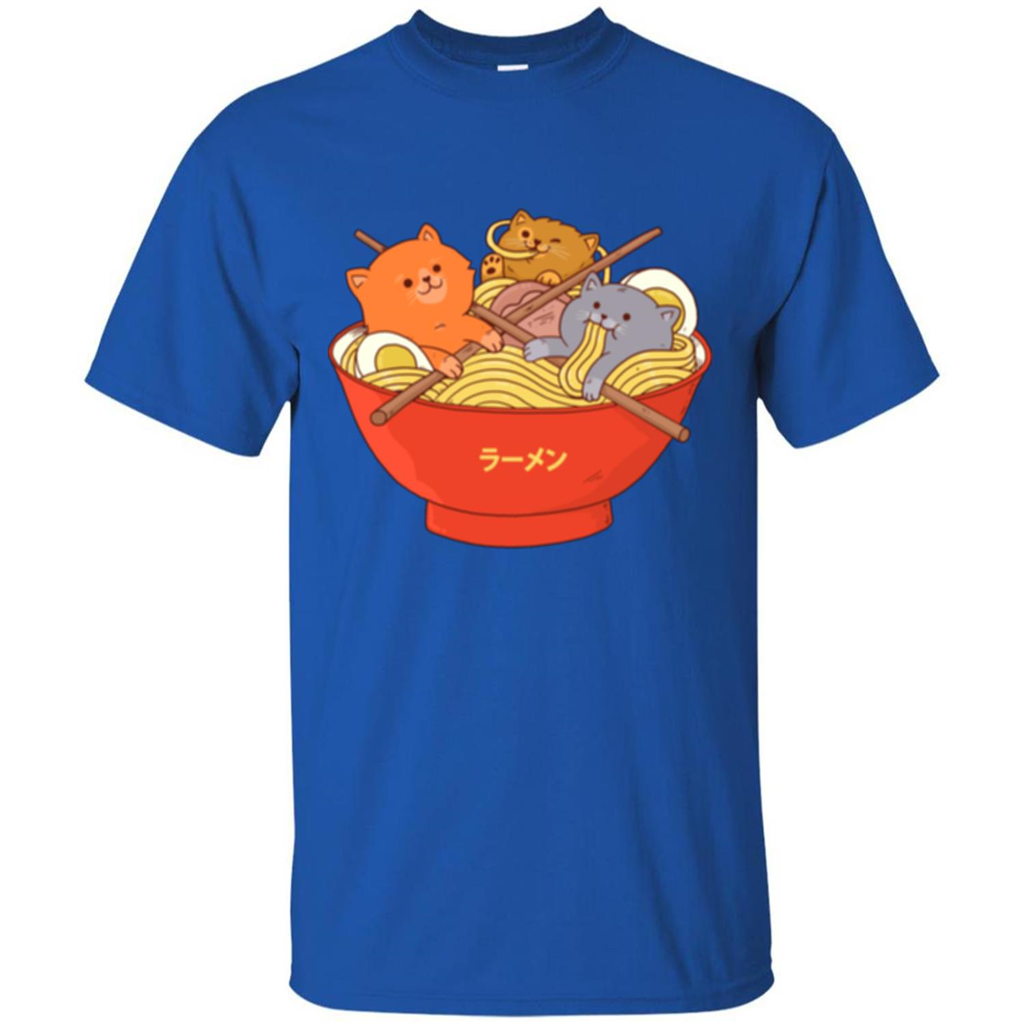 Ramen Noodles And Cats T-shirt Royal
