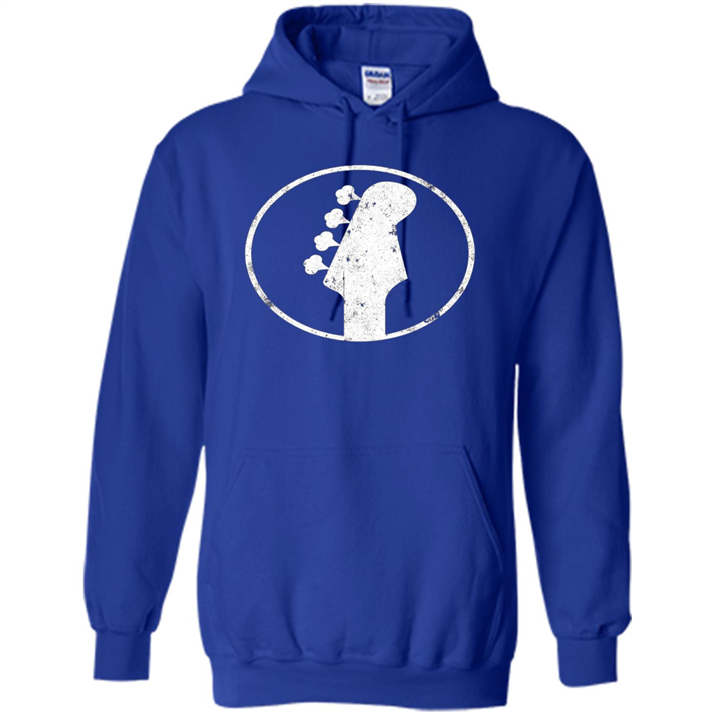 Bass Player - 4 String Headstock Distressed Bass T-shirt Royal