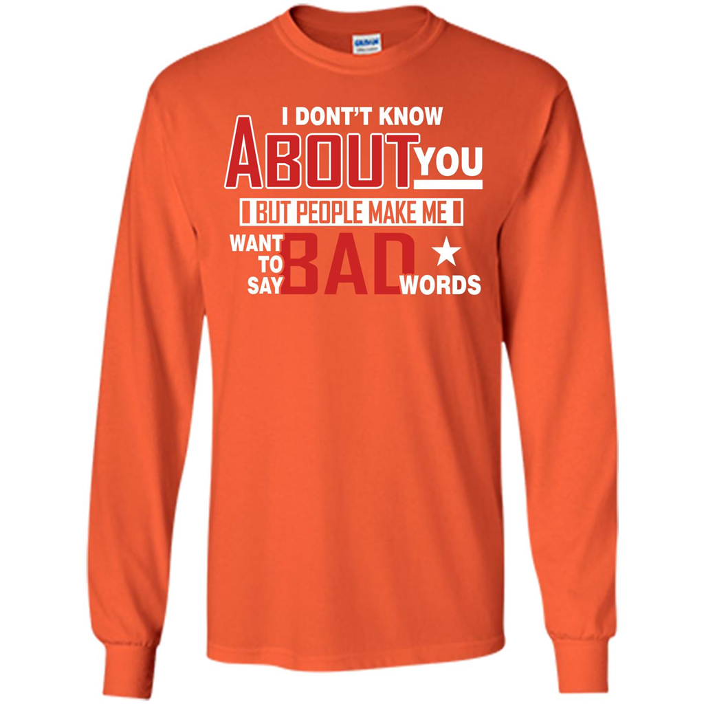 Lifestyle T-shirt Want To Say Bad Words Orange