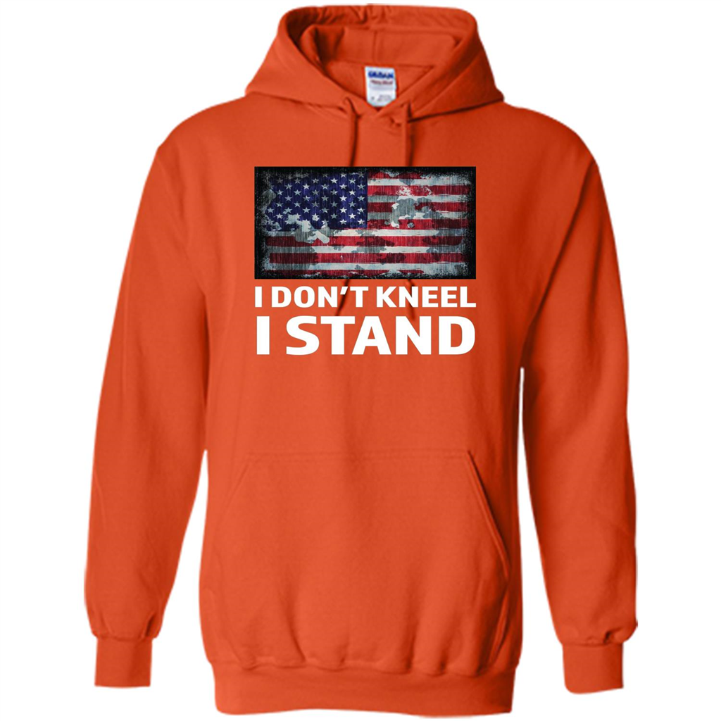 Military T-shirt I Don't Kneel I Stand T-shirt Orange