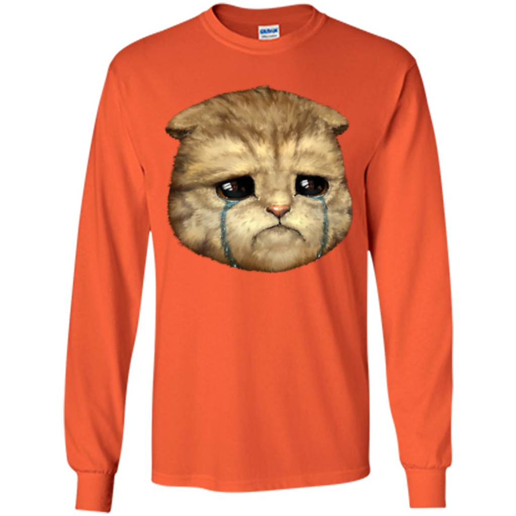 Cat Lovers T-shirt Cat Crying Orange