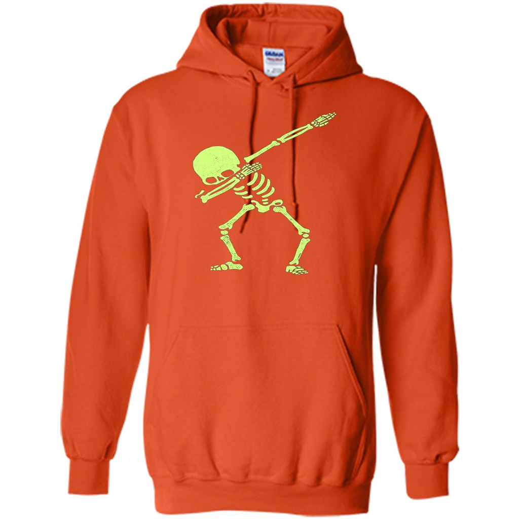 Dabbing Skeleton T-shirt Dab Hip Hop Skull Dabbing T-shirt Orange