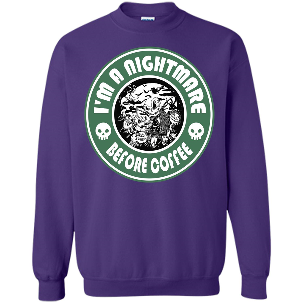 Halloween T-shirt I'm A Nightmare Before Coffee T-shirt Orange