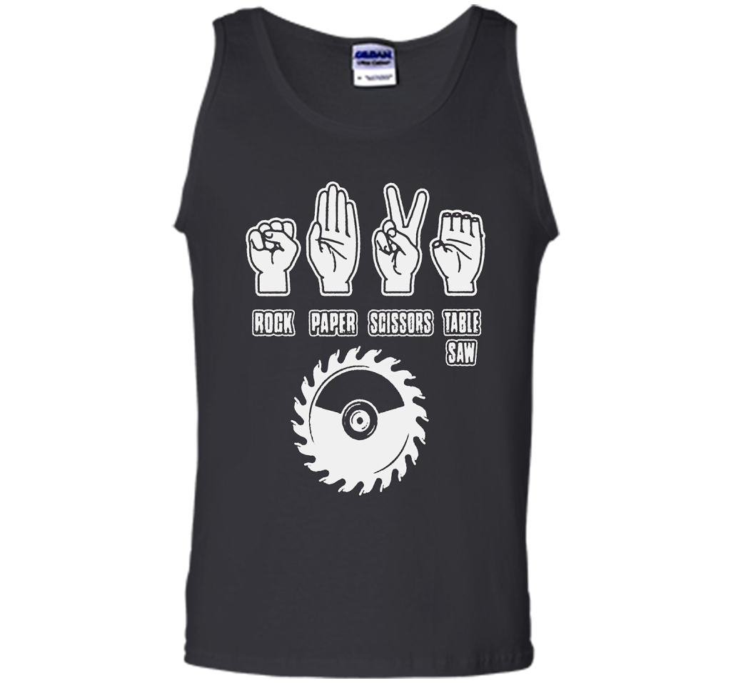 Rock Paper Scissors Table Saw Shirt-Funny Carpenter T-shirt Black S