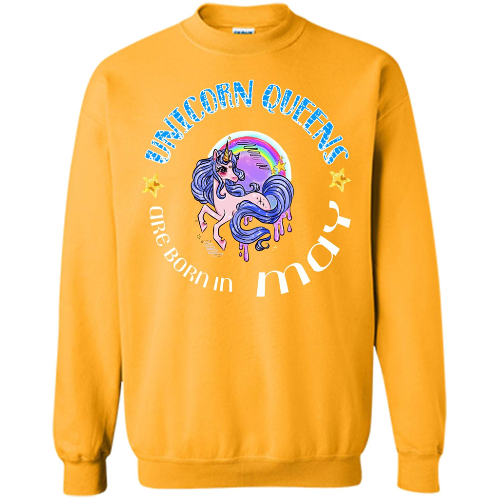 May Unicorn T-shirt Unicorn Queens Are Born May Gold