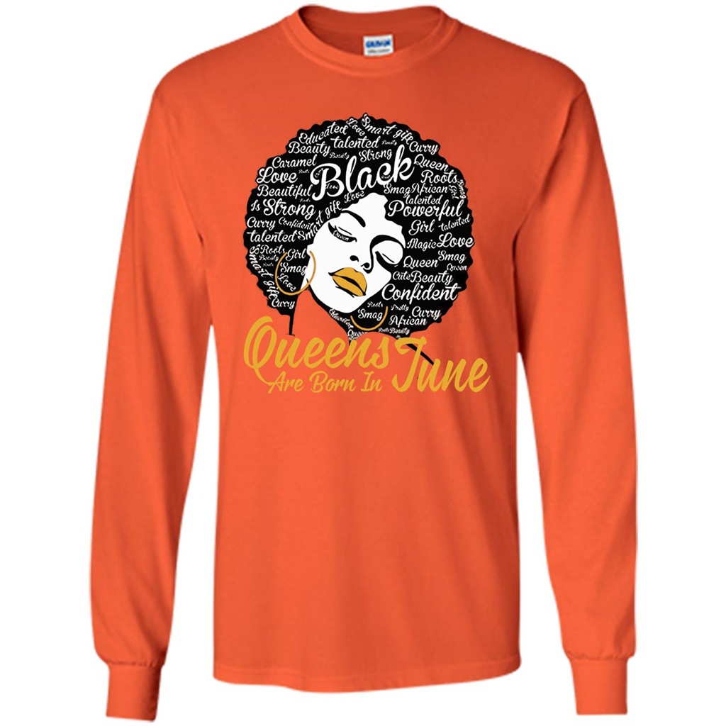 Queen Are Born In June T-shirt Orange