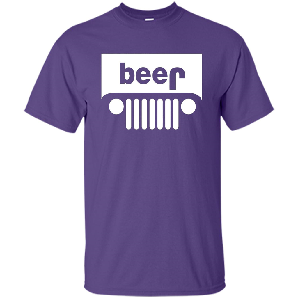 Funny Drinking T-shirt Adult Beer Jeep Purple
