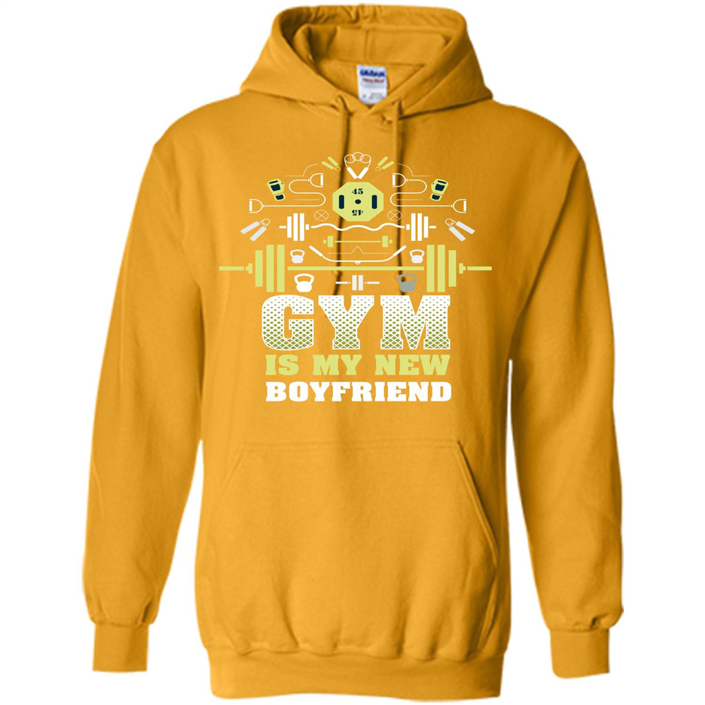 Gym Girl T-shirt Gym Is My New Boyfriend Gold
