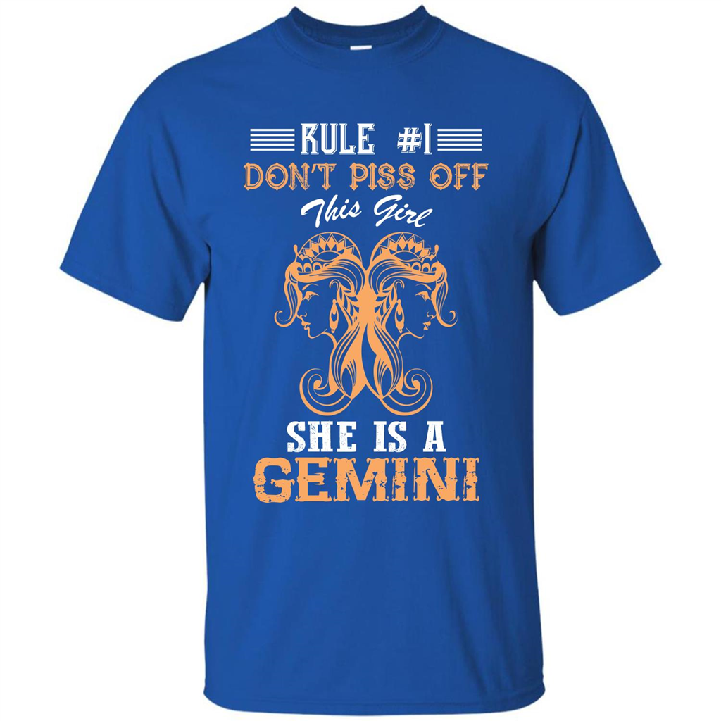 Gemini T-shirt Rule Dont Piss Off This Girl T-shirt Royal