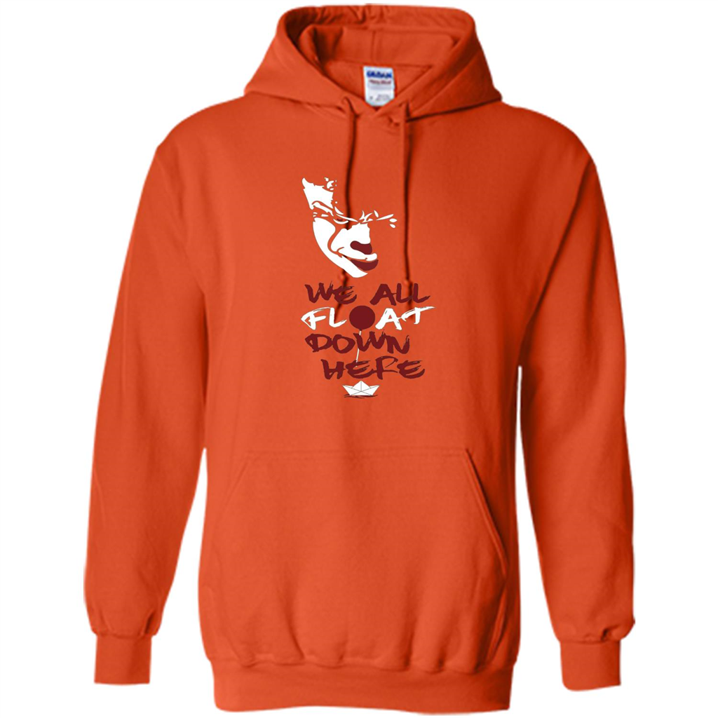 Scary Halloween T-shirt We All Float Down Here Orange