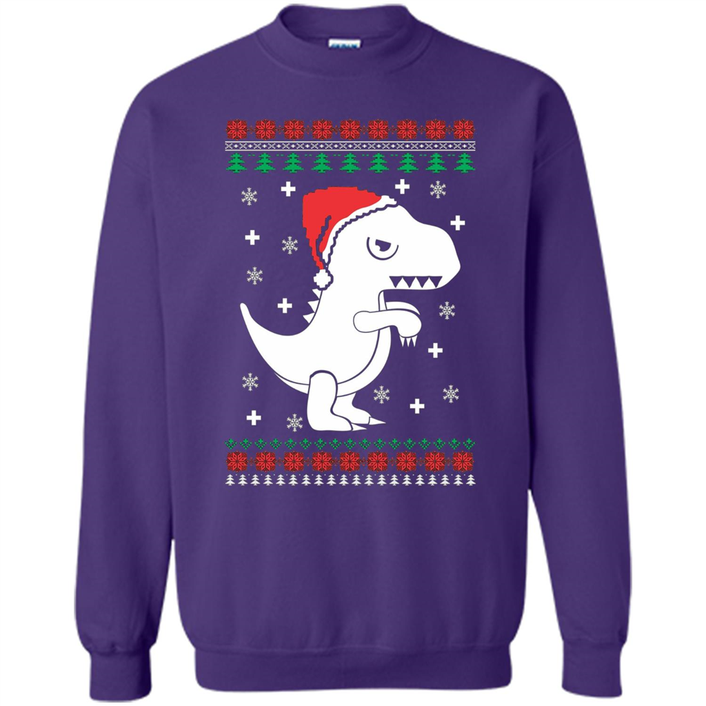 Dinosaur Christmas T-shirt T-rex T-shirt Orange