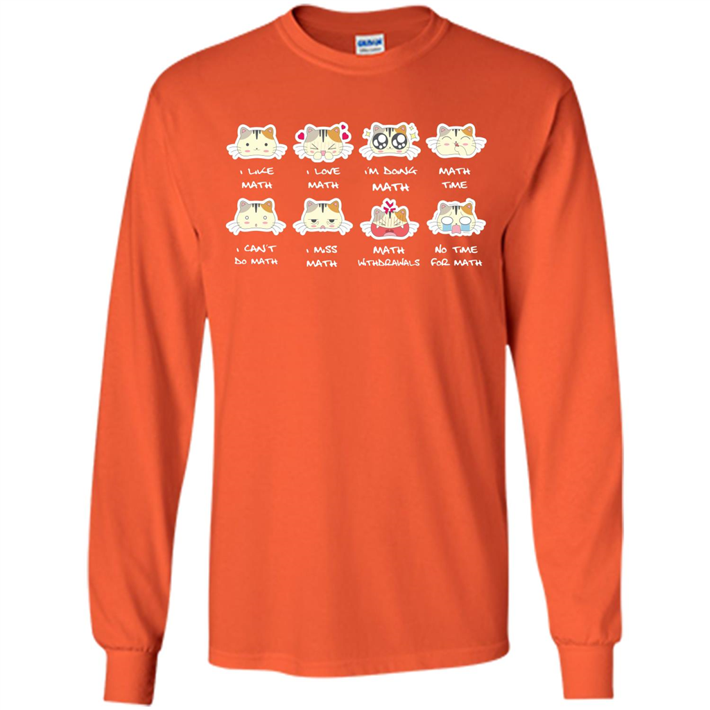 I Love Math T-shirt Cat Emotion Orange