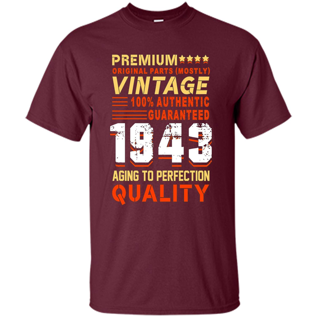 Vintage 1943 T-Shirt Aging To Perfection Quality Maroon