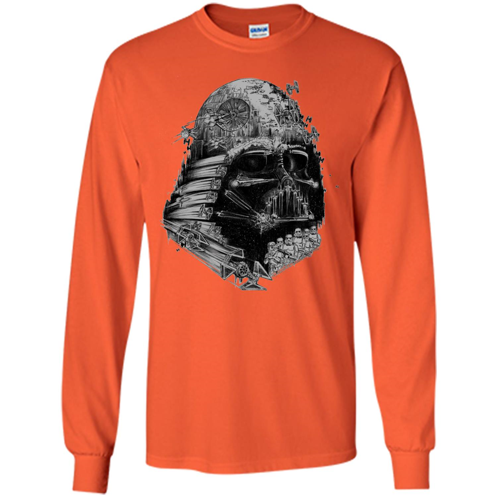 Movie T-shirt Darth Vader Build The Empire Graphic T-shirt Orange