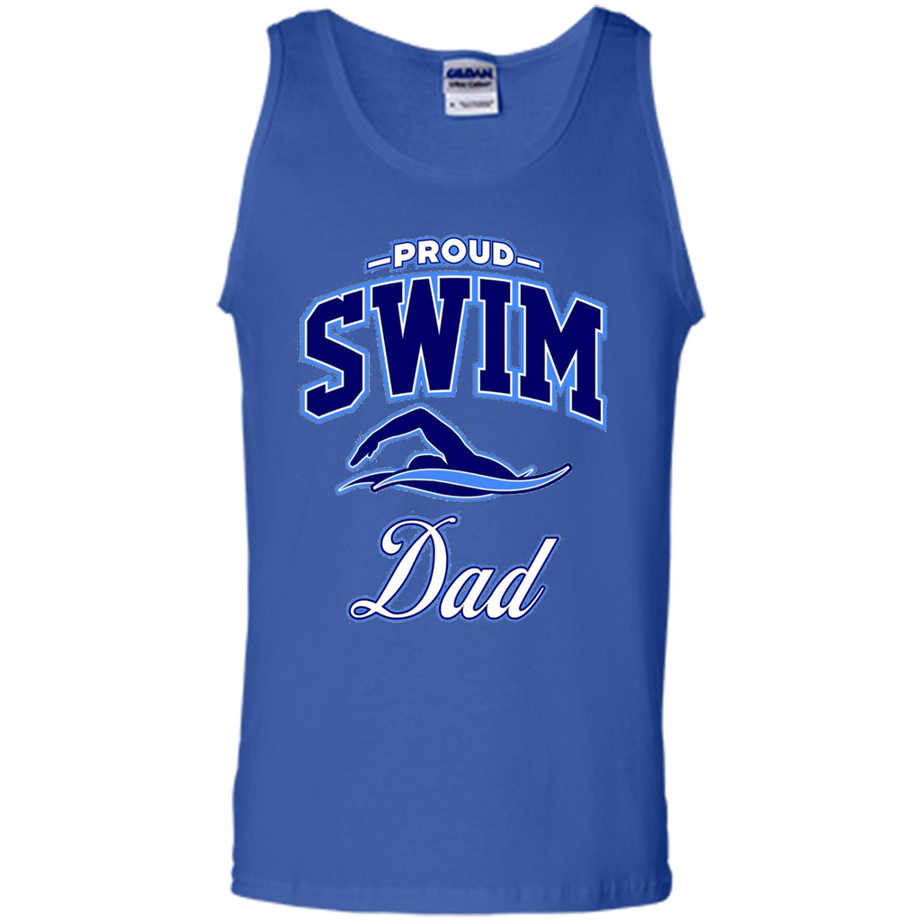 Men's Proud Swim Dad T-shirt Royal
