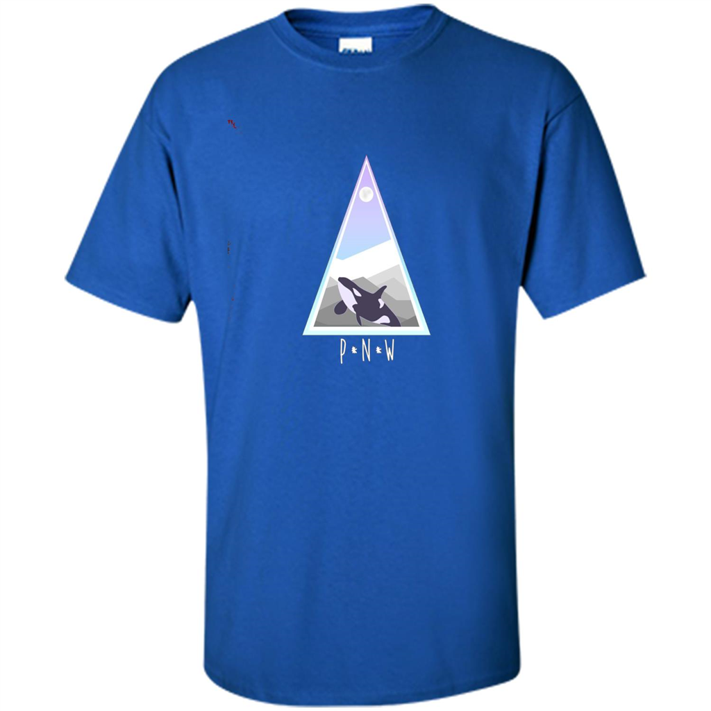 Orca and Mountain Scene T-shirt Royal