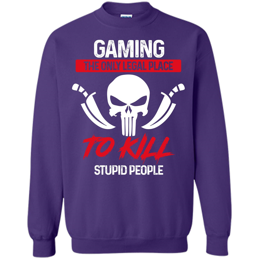 Gamer T-shirt The Only Legal Place To Kill Stupid People T-shirt Orange