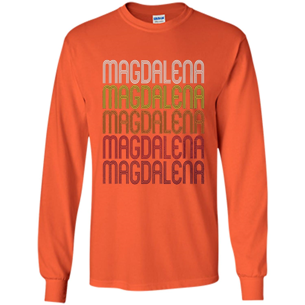 Magdalena Retro Wordmark Pattern T-shirt Orange