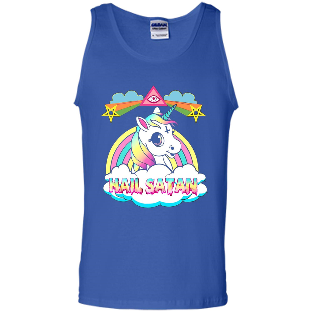 Unicorn Hail Satan Death Metal Rainbown T-shirt Royal